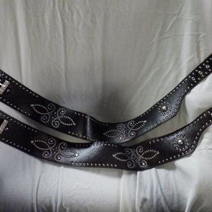 2 Womens Studded Leather  Western style Hip Belts size Small Like New